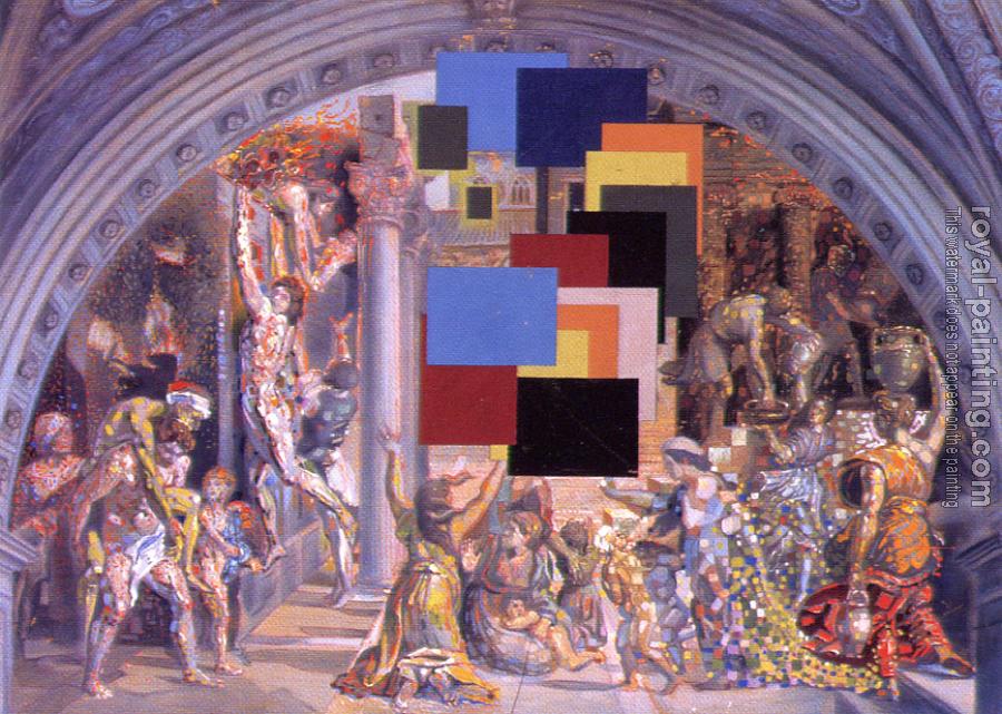 Salvador Dali : Athens Is Burning, The School of Athens and the Fire in the Borgo